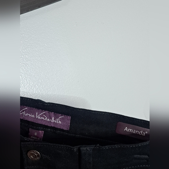 Gloria Vanderbilt Amanda Slimming Black Jean Pant Sz 6 New - Picture 5 of 6